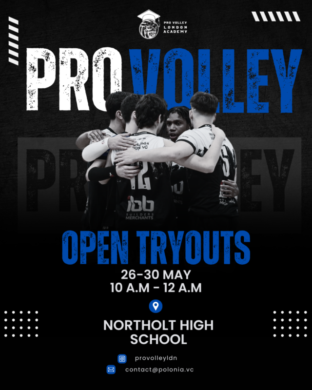 PRO Volley Academy – May Open Tryouts at Northolt High School